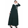 Embroidered Umbrella abaya- Bottle Green Embroidered Umbrella abaya- Bottle Green